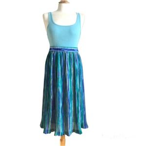 Vintage Koret Long Maxi Pleated Vertical Striped … - image 1